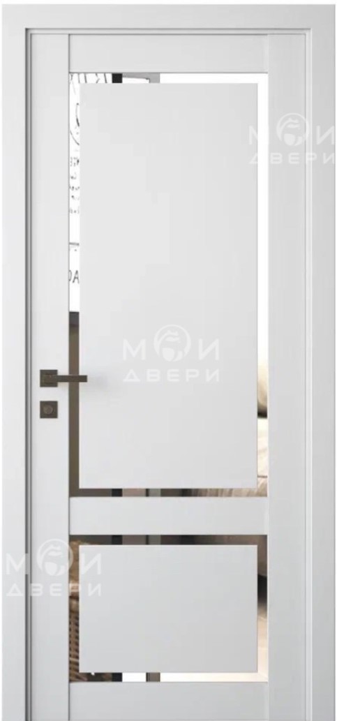 межкомнатная царговая пвх дверь Модель: М-231 Цвет: Белый эмалит/парящая филенка